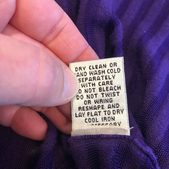 Cache purple striped tie sleeve open front cardigan size Medium - Picture 9 of 16